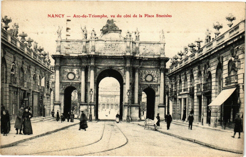 Carte postale ancienne Nancy-Arc de Triomphe vu du cóté de la Place Stanislas à Nancy