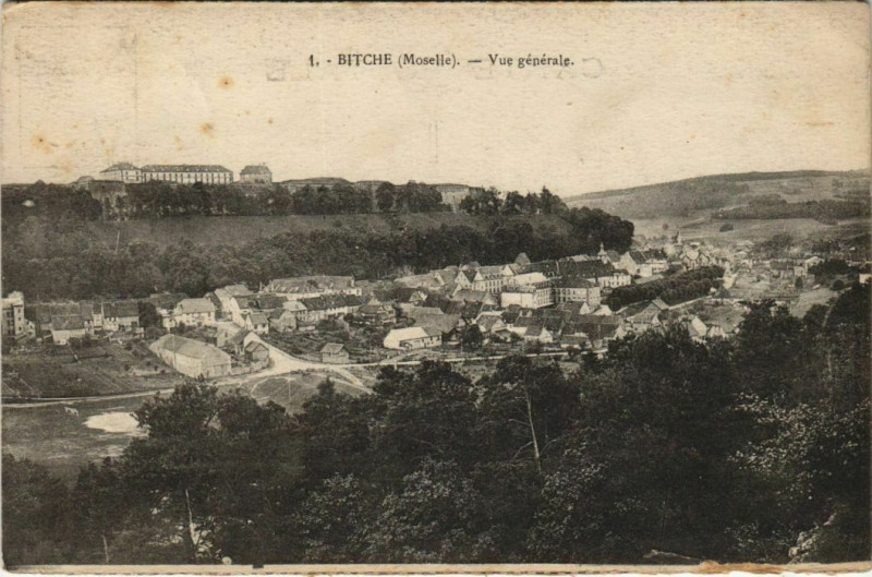Carte postale ancienne Bitche Vue Generale à Bitche