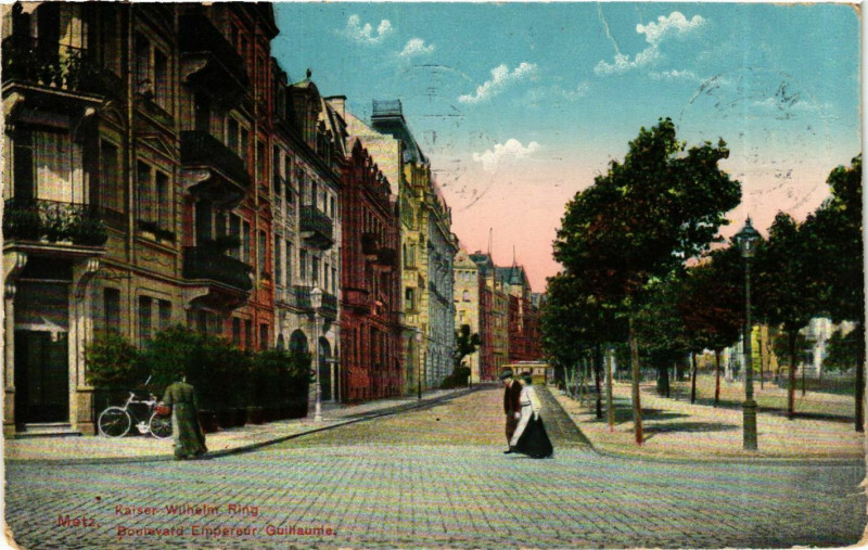 Carte postale ancienne Moselle Metz Boulevard Empereur Guillaume à Metz