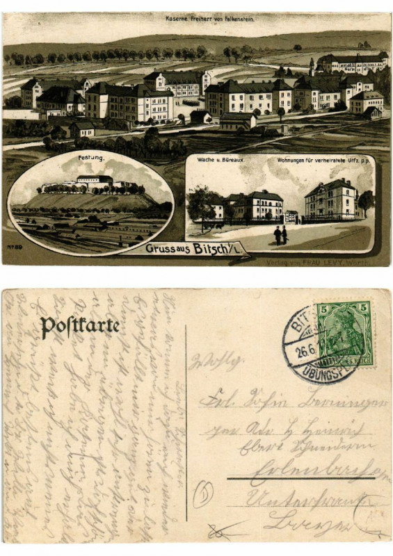 Carte postale ancienne Litho Gruss aus Bitsch . Lothringen