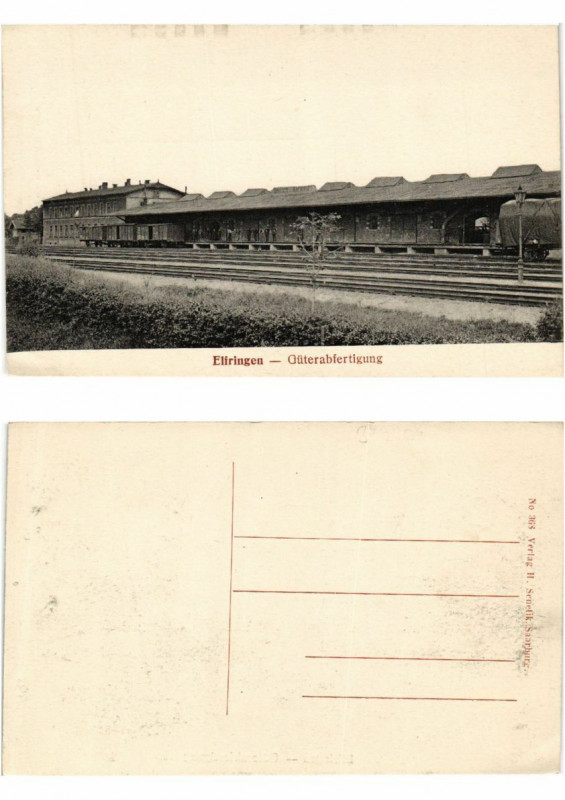 Carte postale ancienne Elfringen Güterabfertigung. Lothringen