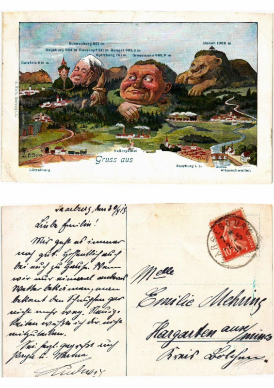 Carte postale ancienne Litho Gruss aus Lorraine . Lothringen