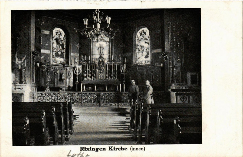 Carte postale ancienne Rixingen Kirche