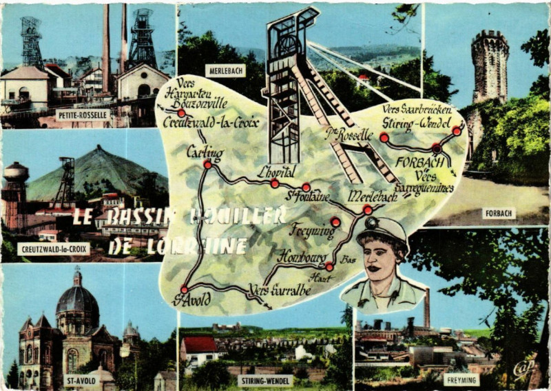 Carte postale ancienne Metz - Le Bassin houiller de Lorraine à Metz