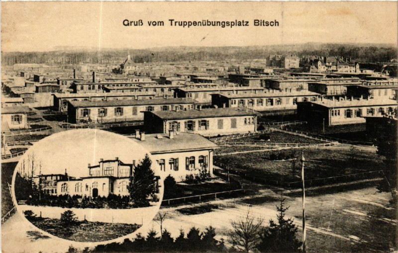 Carte postale ancienne Gruss vom Truppenobungsokatz Bitsch