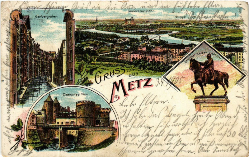 Carte postale ancienne Gruss aus Metz à Metz
