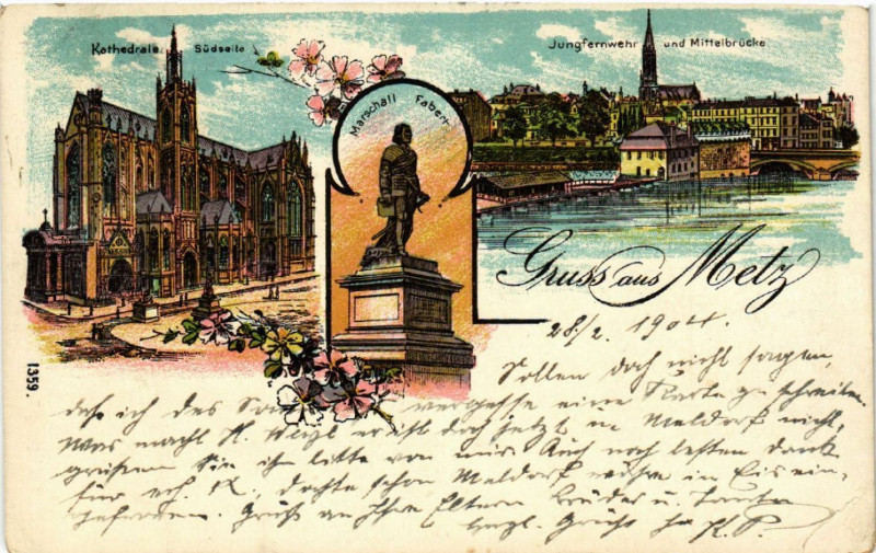 Carte postale ancienne Gruss aus Metz à Metz