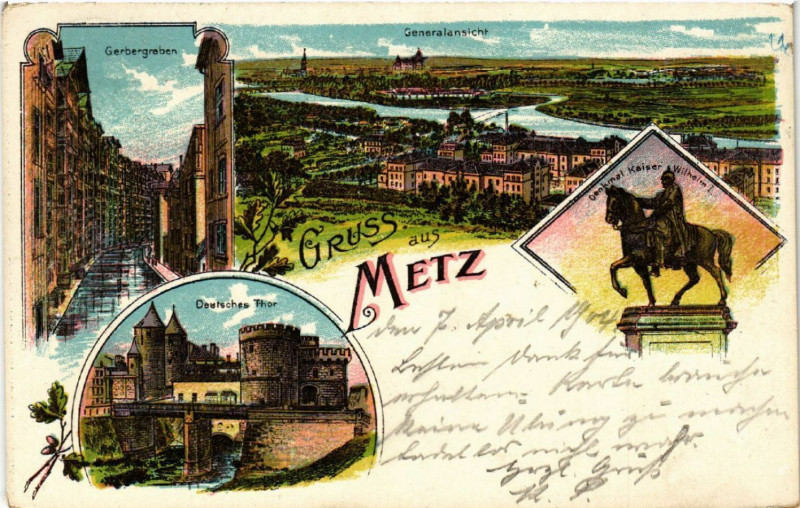 Carte postale ancienne Gruss aus Metz à Metz