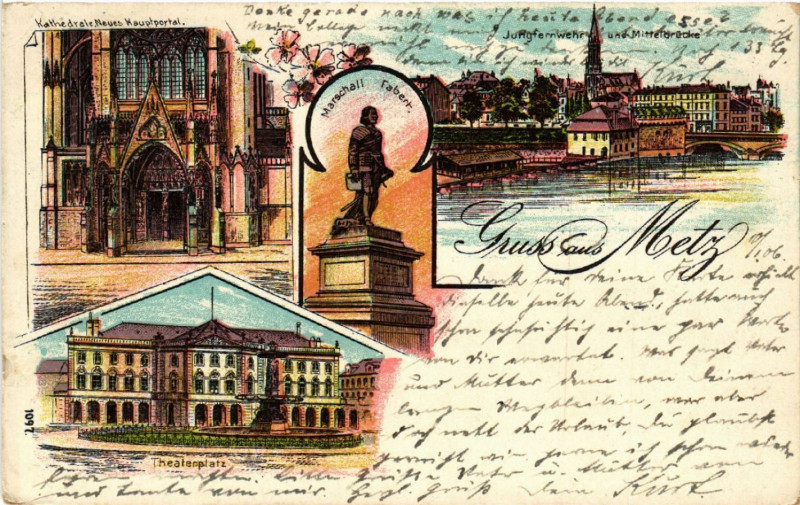 Carte postale ancienne Gruss aus Metz à Metz