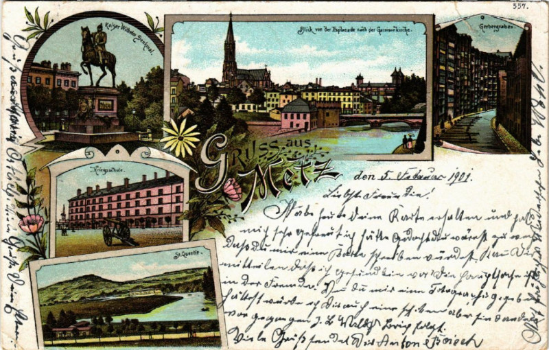 Carte postale ancienne Gruss aus Metz à Metz