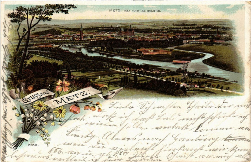 Carte postale ancienne Gruss aus Metz à Metz