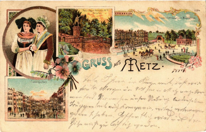 Carte postale ancienne Gruss aus Metz à Metz