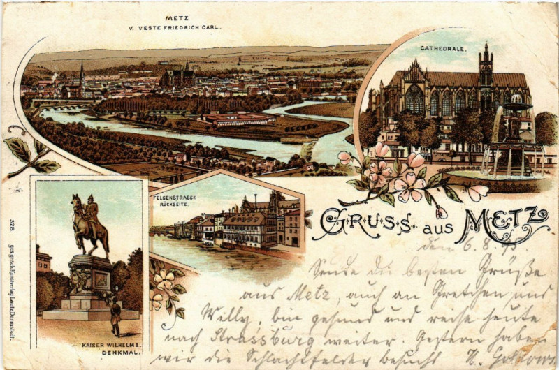 Carte postale ancienne Gruss aus Metz à Metz