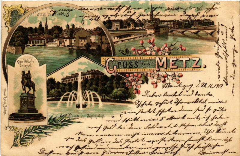 Carte postale ancienne Gruss aus Metz à Metz