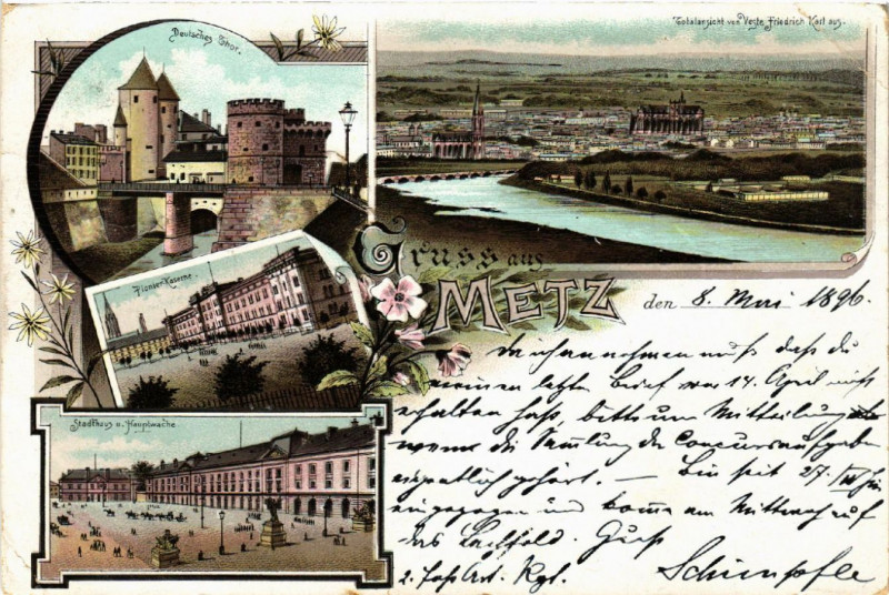 Carte postale ancienne Gruss aus Metz à Metz