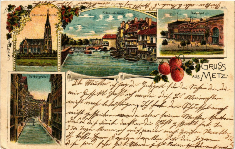 Carte postale ancienne Gruss aus Metz à Metz