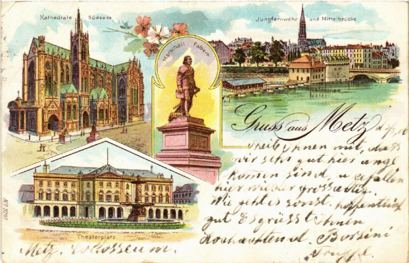 Carte postale ancienne Gruss aus Metz à Metz