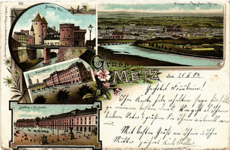 Carte postale ancienne Gruss aus Metz à Metz