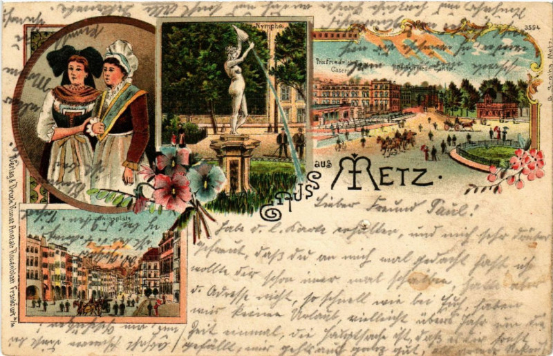Carte postale ancienne Gruss aus Metz à Metz