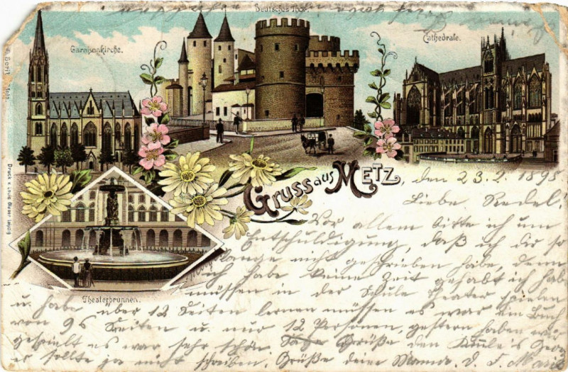 Carte postale ancienne Gruss aus Metz à Metz