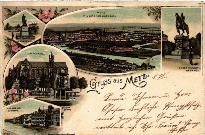 Carte postale ancienne Gruss aus Metz à Metz