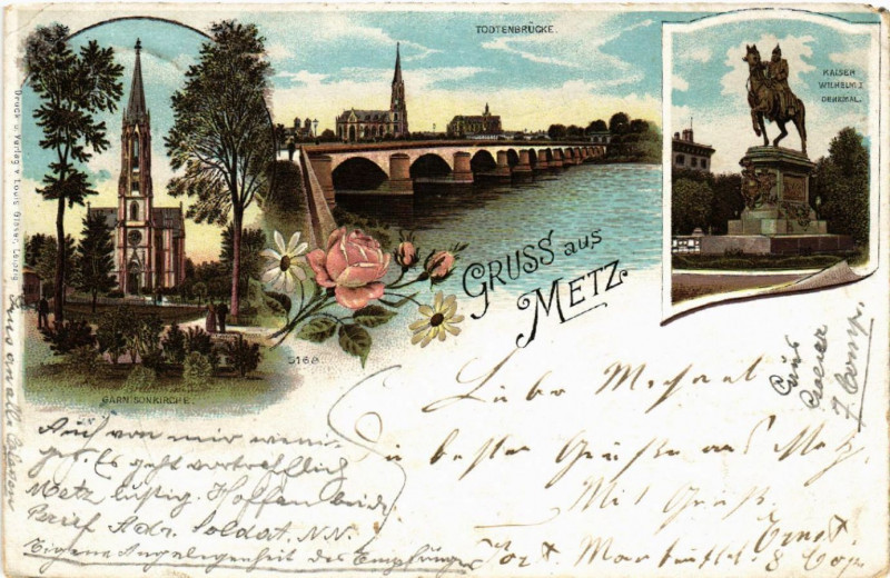 Carte postale ancienne Gruss aus Metz à Metz