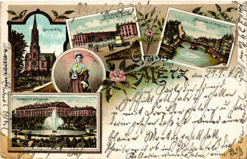 Carte postale ancienne Gruss aus Metz à Metz