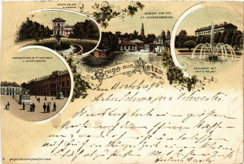 Carte postale ancienne Gruss aus Metz à Metz