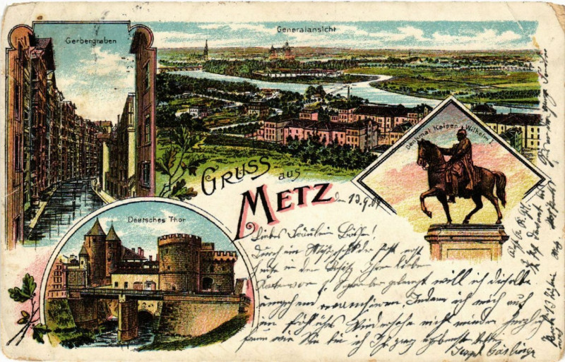 Carte postale ancienne Gruss aus Metz à Metz