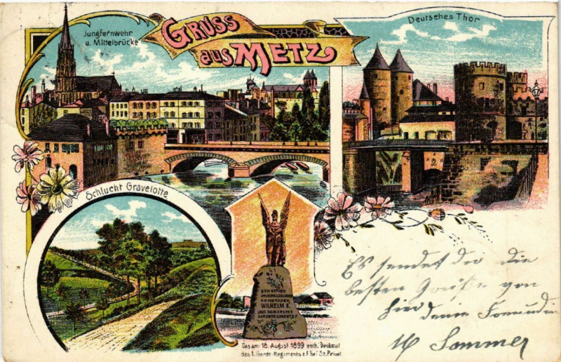 Carte postale ancienne Gruss aus Metz à Metz