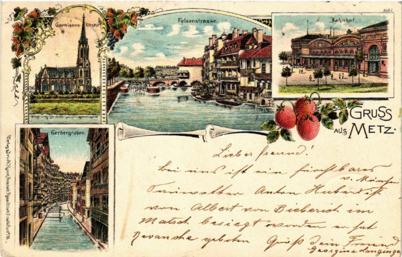 Carte postale ancienne Gruss aus Metz à Metz