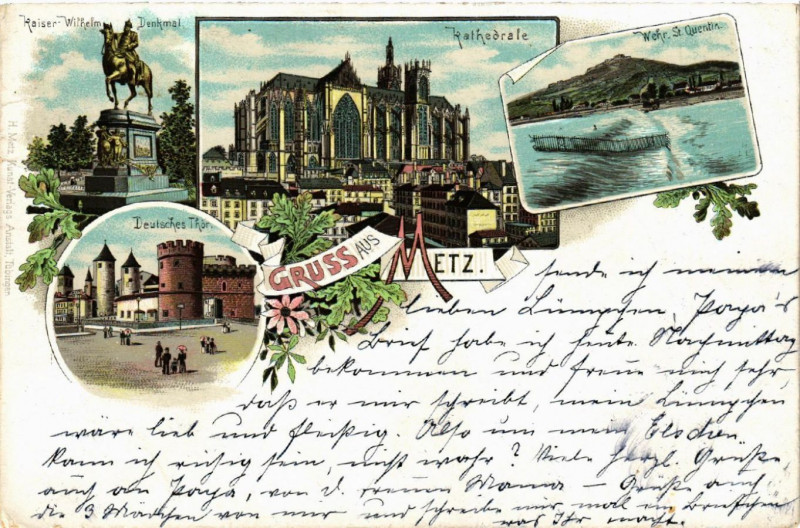Carte postale ancienne Gruss aus Metz à Metz