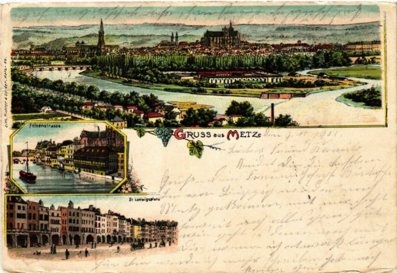 Carte postale ancienne Gruss aus Metz à Metz