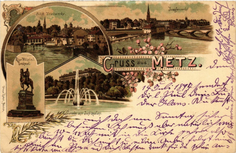 Carte postale ancienne Gruss aus Metz à Metz