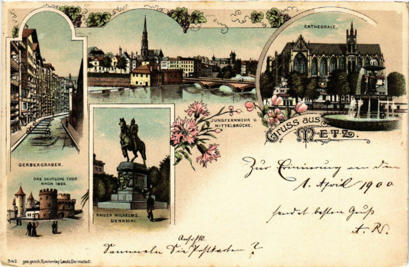 Carte postale ancienne Gruss aus Metz à Metz