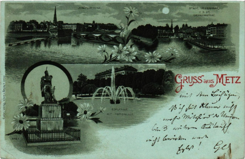Carte postale ancienne Gruss aus Metz à Metz