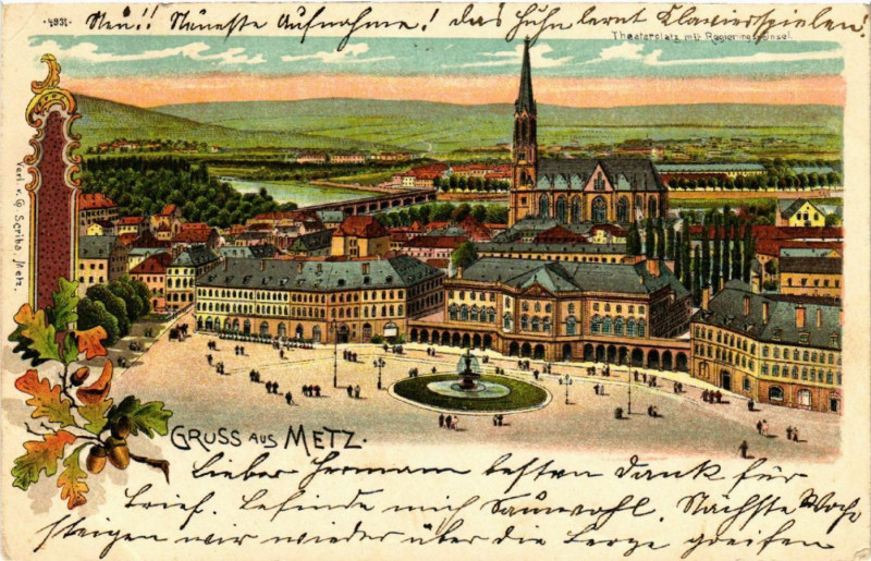 Carte postale ancienne Gruss aus Metz à Metz