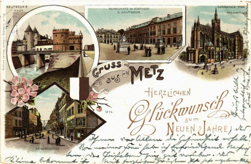 Carte postale ancienne Gruss aus Metz à Metz