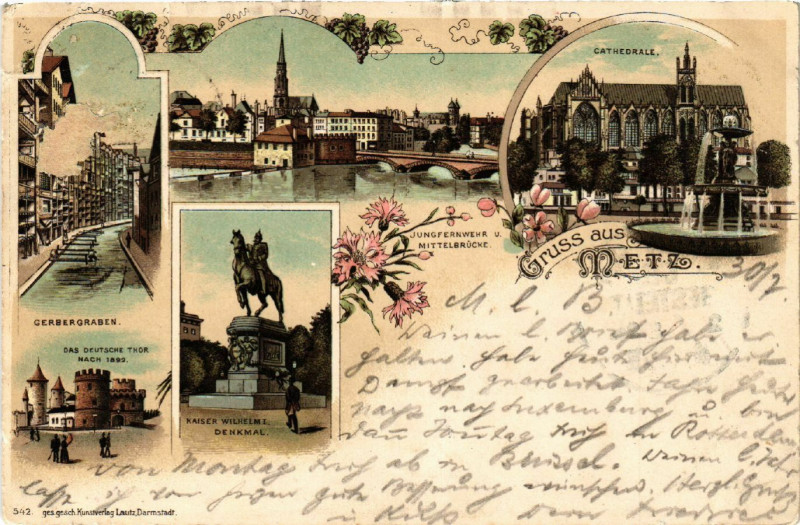 Carte postale ancienne Gruss aus Metz à Metz