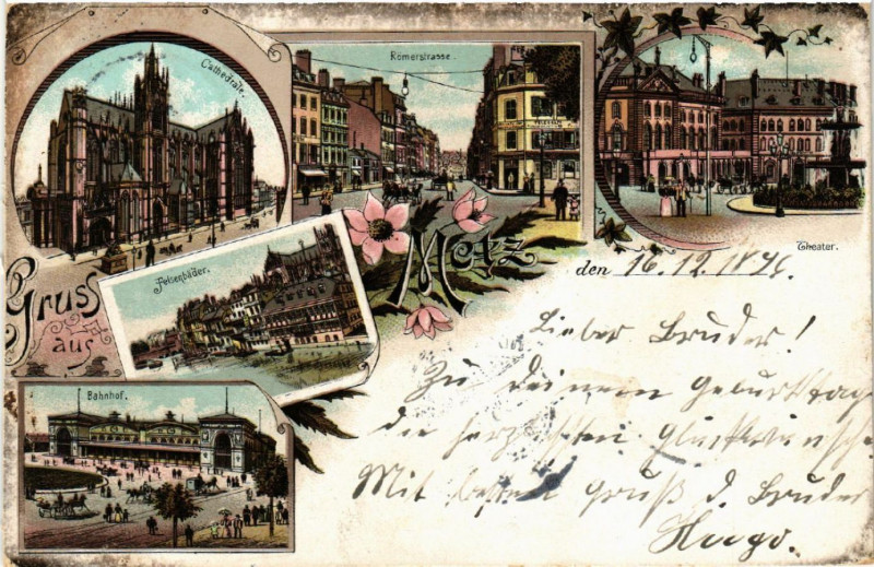 Carte postale ancienne Gruss aus Metz à Metz