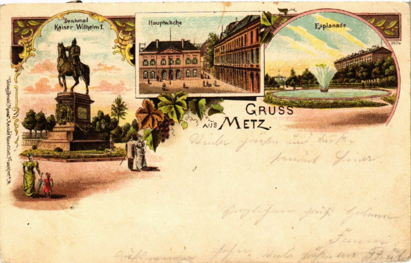 Carte postale ancienne Gruss aus Metz à Metz