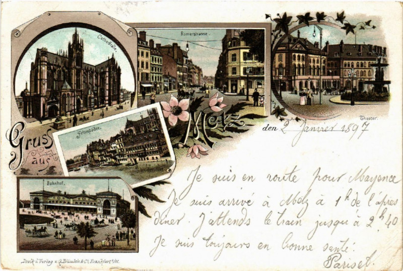 Carte postale ancienne Gruss aus Metz à Metz