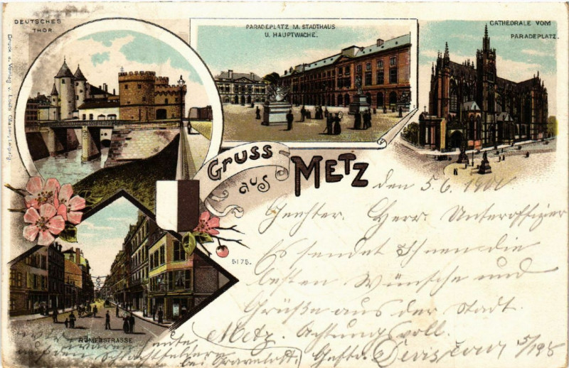 Carte postale ancienne Gruss aus Metz à Metz
