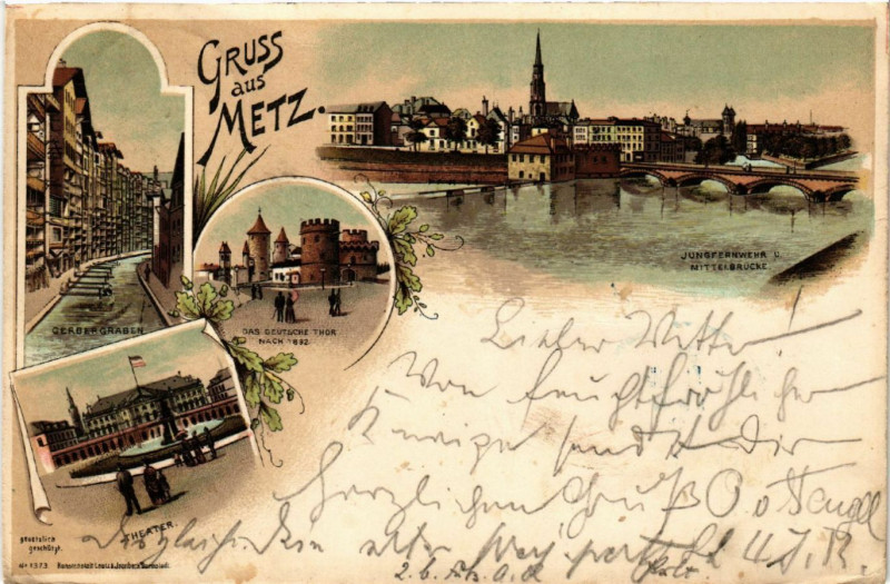 Carte postale ancienne Gruss aus Metz à Metz
