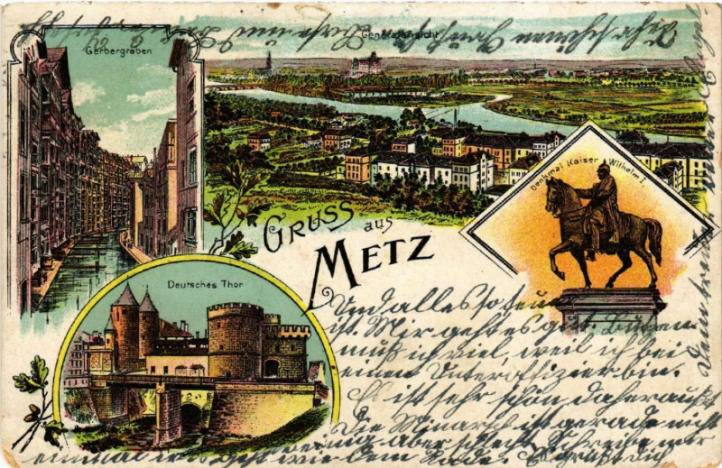 Carte postale ancienne Gruss aus Metz à Metz