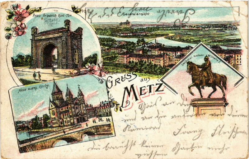 Carte postale ancienne Gruss aus Metz à Metz