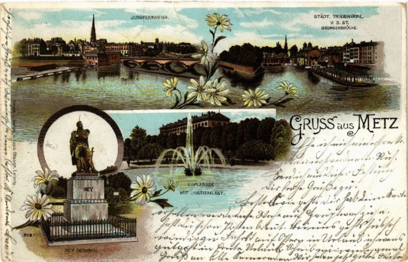 Carte postale ancienne Gruss aus Metz à Metz