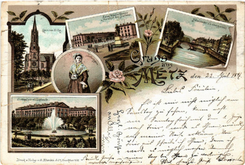 Carte postale ancienne Gruss aus Metz à Metz