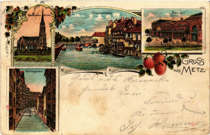 Carte postale ancienne Gruss aus Metz à Metz