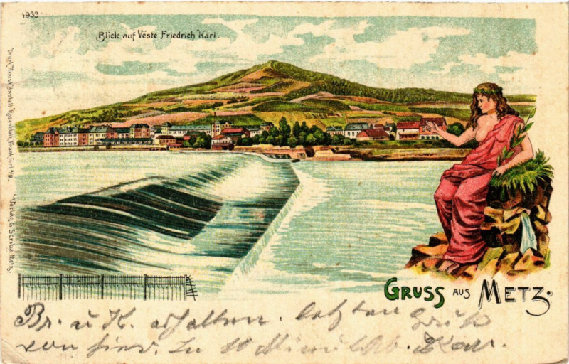 Carte postale ancienne Gruss aus Metz à Metz